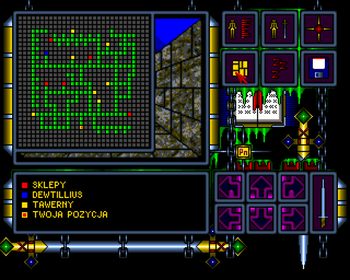 Dreenshar: Dzieło Magów (Amiga) screenshot: Level map