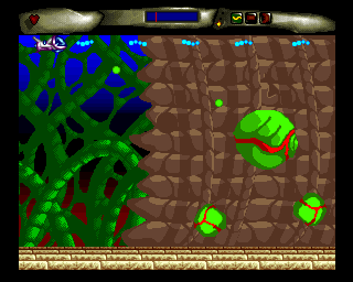 Pulsar (Amiga) screenshot: Mutated green plants