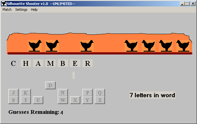 Silhouette Shooter (Windows) screenshot: A less exotic hunters term.