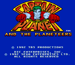 Captain Planet and the Planeteers (Genesis) screenshot: Copyright screen