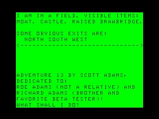Sorcerer of Claymorgue Castle (TRS-80 CoCo) screenshot: Game start