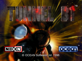 Tunnel B1 (SEGA Saturn) screenshot: Title screen. The "Press Start button" text flashes so rapidly it is almost impossible to capture in a screenshot.