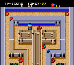 Cratermaze (TurboGrafx-16) screenshot: First level, let's collect some treasure chests