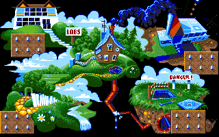 Morph (Amiga) screenshot: Area selection screen (ECS version)