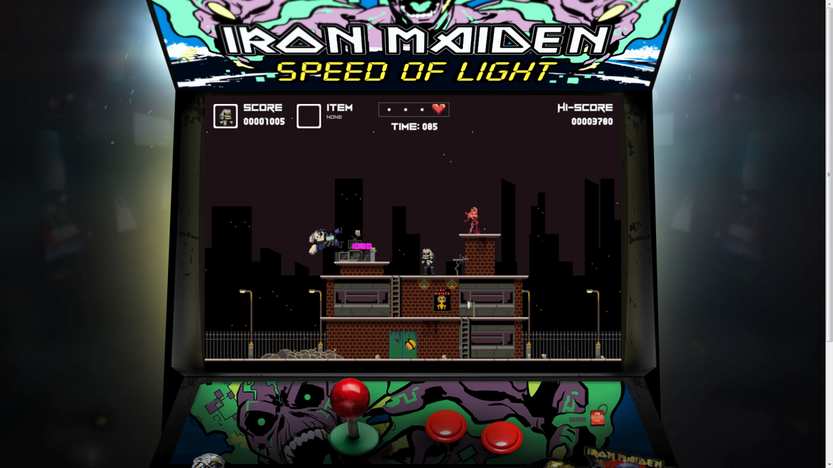 Iron Maiden: Speed of Light (Browser) screenshot: Defeated the enemy.