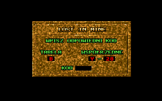 Lost in Mine (Amiga) screenshot: Manual protection check