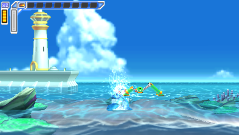 Mega Man: Maverick Hunter X (PSP) screenshot: Water level
