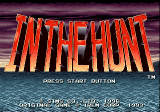 In the Hunt (SEGA Saturn) screenshot: The title screen.