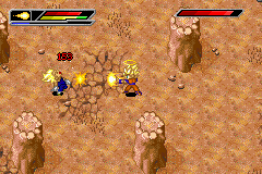 Dragon Ball Z: Buu's Fury (Game Boy Advance) screenshot: Goku fighting Majin Vegeta.