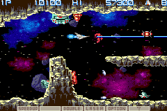Gradius Galaxies (Game Boy Advance) screenshot: Getting the laser.