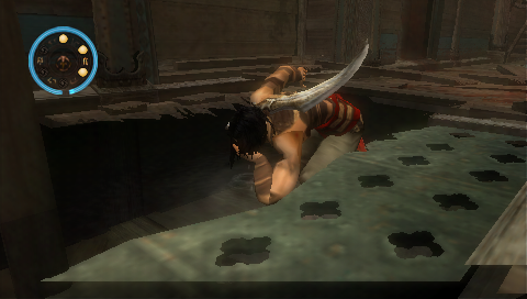 Prince of Persia: Revelations (PSP) screenshot: Drinking water to restore health.