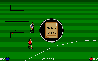 Liverpool: The Computer Game (Atari ST) screenshot: Bookings are unusually frequent in this game.