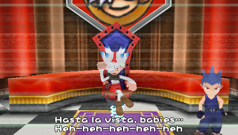 Ape Escape: On the Loose (PSP) screenshot: Specter in one of many story telling movies