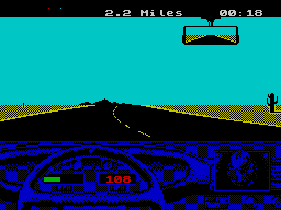 The Duel: Test Drive II (ZX Spectrum) screenshot: Making a nice start