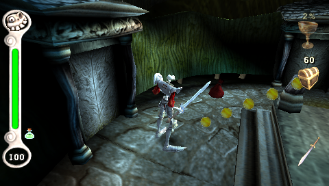 MediEvil: Resurrection (PSP) screenshot: Bags with gold
