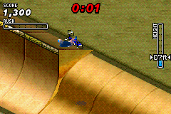 Dave Mirra Freestyle BMX 2 (Game Boy Advance) screenshot: Don't try this at home.
