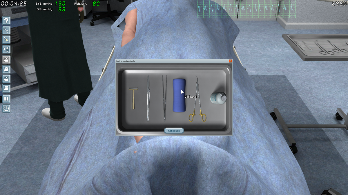 Surgery Simulator 2011 (Windows) screenshot: Choosing a tool