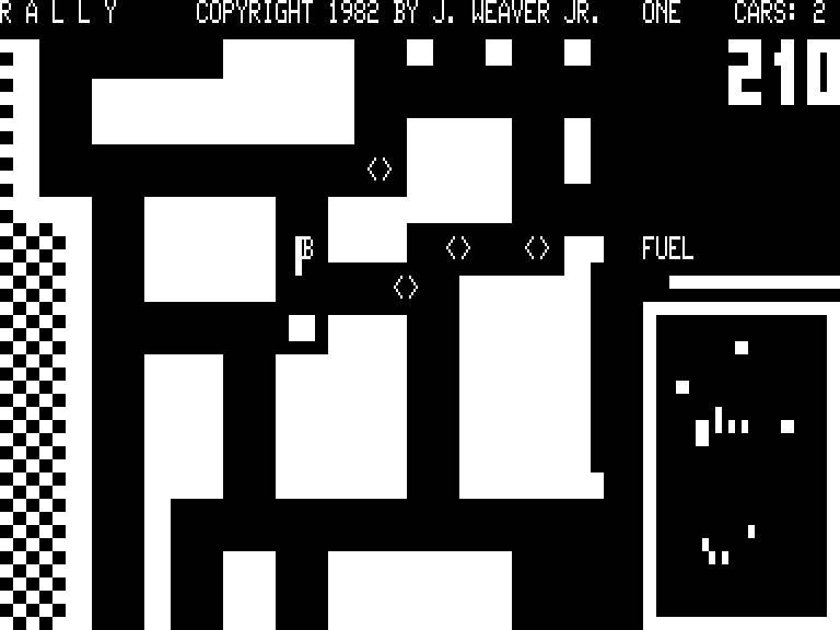 Screenshot of Rally (TRS-80, 1982) - MobyGames