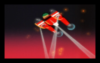 Burning Rangers (SEGA Saturn) screenshot: Intro shot 1. The Burning Ship.. no, it's not literally on fire, stupid: )