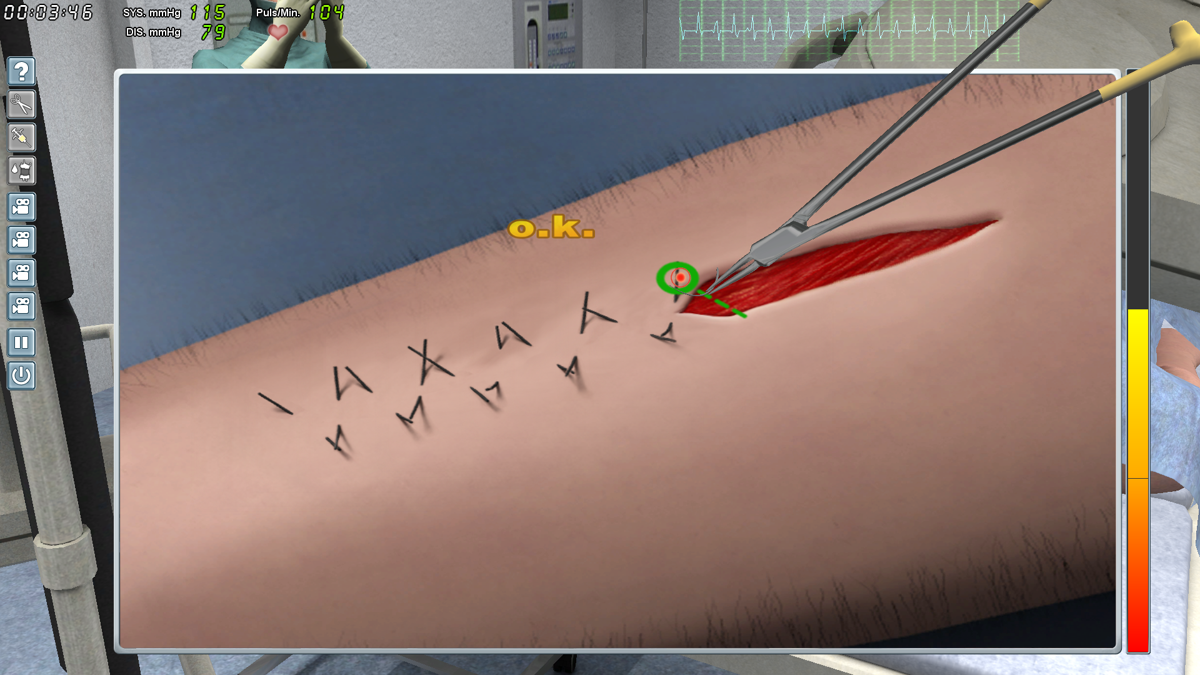 Surgery Simulator 2011 (Windows) screenshot: Stitching a wound