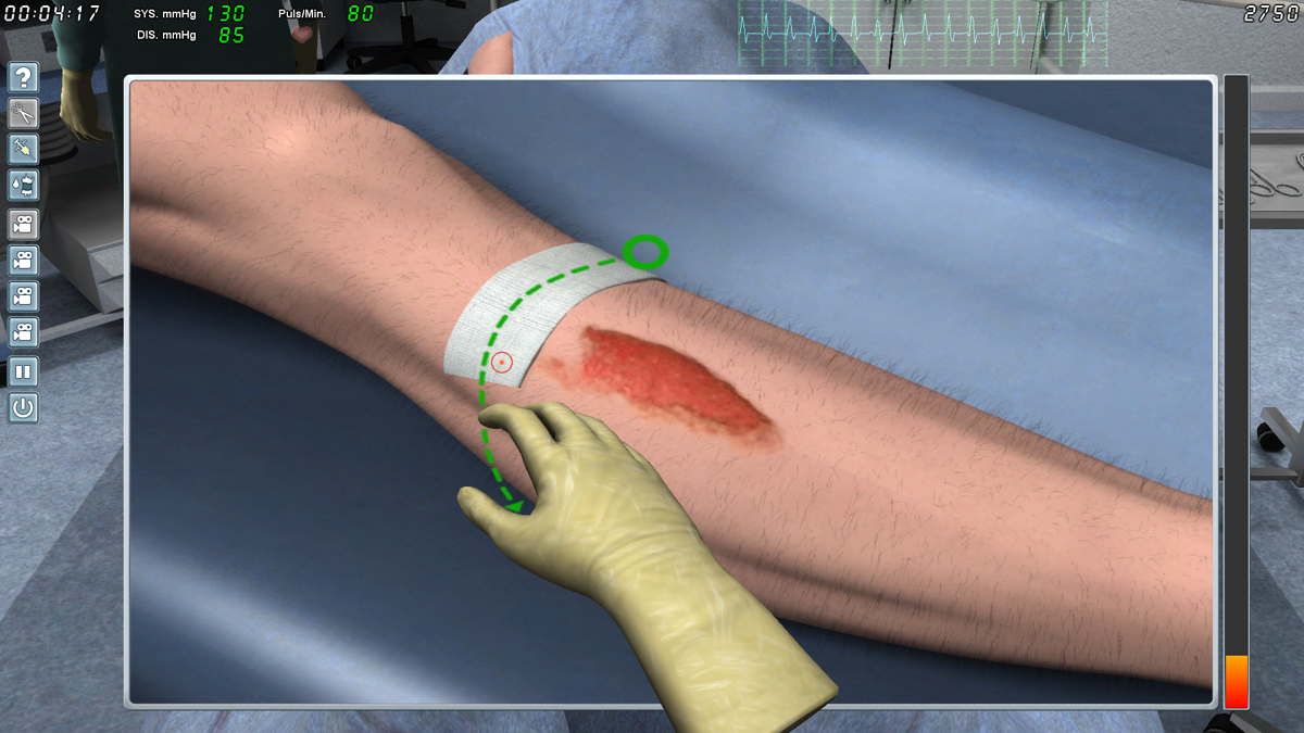 Surgery Simulator 2011 (Windows) screenshot: Bandaging the wound