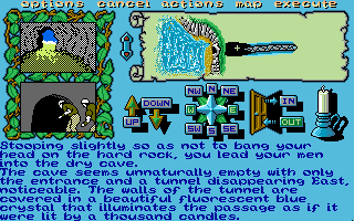 Legend of the Sword (Amiga) screenshot: Entering a cave
