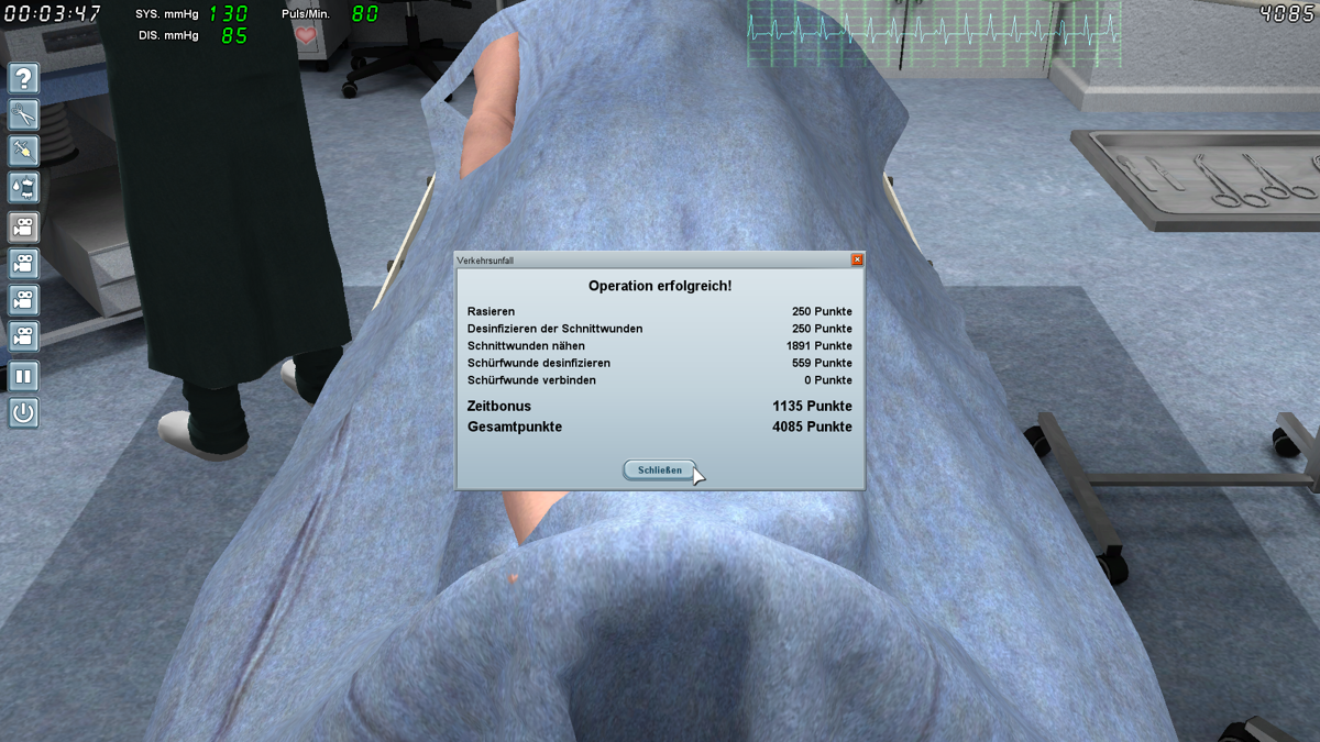 Surgery Simulator 2011 (Windows) screenshot: The operation result