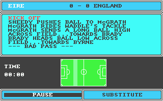 Tracksuit Manager (Atari ST) screenshot: The match gets underway