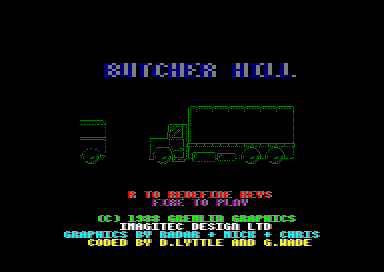 Butcher Hill (Amstrad CPC) screenshot: Startup