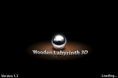 Wooden Labyrinth 3D (iPhone) screenshot: Title and load screen
