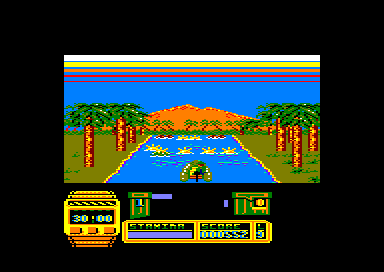 Butcher Hill (Amstrad CPC) screenshot: Watch out for the mines