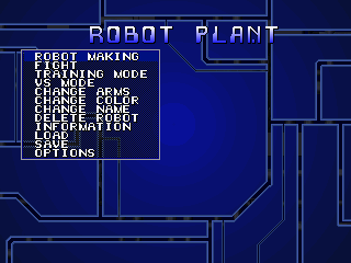 Robo Pit (SEGA Saturn) screenshot: Main menu.