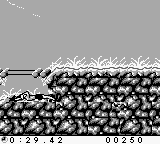 Sports Illustrated for Kids: The Ultimate Triple Dare (Game Boy) screenshot: A poorly built bridge gives way, luckily this is not a tiger pit.