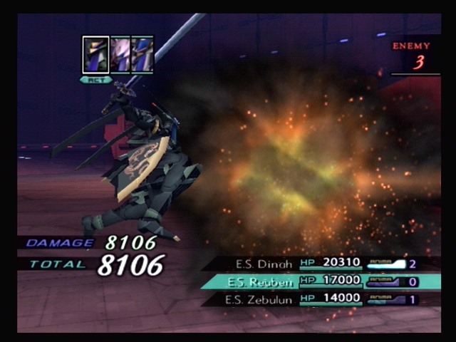 Xenosaga: Episode III - Also Sprach Zarathustra (PlayStation 2) screenshot: An E.S. attacks!