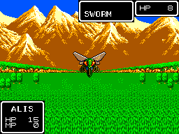 Phantasy Star (SEGA Master System) screenshot: Check out the great mountain backgrounds