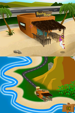 Burger Island (Nintendo DS) screenshot: Map