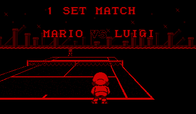 Mario's Tennis (Virtual Boy) screenshot: Starting a new game.