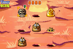 Whac-A-Mole (Game Boy Advance) screenshot: This stone face has to be hit 10 times