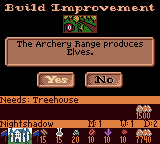 Heroes of Might and Magic (Game Boy Color) screenshot: Archery range
