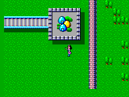 Phantasy Star (SEGA Master System) screenshot: Outside your home town... still within the walls