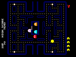Namco Museum Vol. 1 (PlayStation) screenshot: Pac-Man is one of the game's that can be played this way.