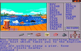 Mindshadow (Amiga) screenshot: On a dock.
