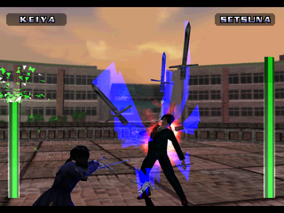 Evil Zone (PlayStation) screenshot: Keiya vs. Setsuna