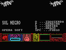 Sol Negro (MSX) screenshot: Instructions