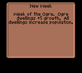 Heroes of Might and Magic (Game Boy Color) screenshot: New week