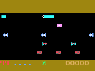 Frogger (Odyssey 2) screenshot: First stage, crossing the street.