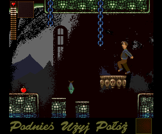 Gate 2 Freedom (Amiga) screenshot: Jumping on the moving platform