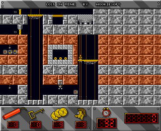 Lost in Mine (Amiga) screenshot: Small and large platform