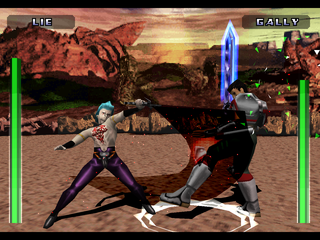 Evil Zone (PlayStation) screenshot: Linedwell vs. Gally