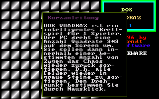 DOS Quadraz (DOS) screenshot: Some instructions